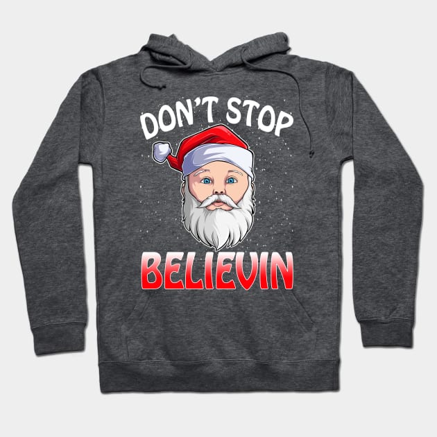 Don't Stop Believin Santa Funny Christmas Boys Kids Gifts T-Shirt Hoodie by intelus